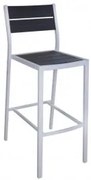 Horecano - Бар стол 58x46xh107,5см PLASTIC WOOD бяло/сиво TB-(YC-055)