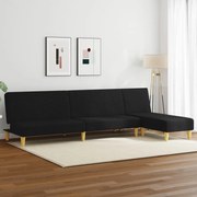 3216293 vidaXL Комплект дивани 2 части, черен, текстил