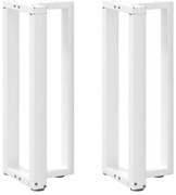 4013041 vidaXL Крака за конзолна маса, Т-образни, 2 бр., бели, 25x28x(72-73) см, стомана