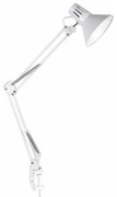 Настолна лампа с щипка WORKER 1xE27/10W/230V бяла