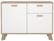 Скрин от дъбов декор в бял и естествен цвят 99x73x39 cm Ikast – Tvilum