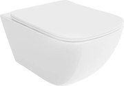 Mexen Timo WC чиния Rimless Tornado с тънка седалка със забавено падане, дуропласт, бял гланц - 30650200T