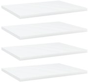 805154 vidaXL Рафтове за етажерка, 4 бр, бели, 40x30x1,5 см, инженерно дърво