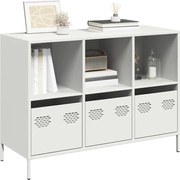 851369 vidaXL Бюфет, бял, 101,5x39x73,5 см, студеновалцувана стомана