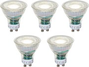 Комплект от 5 GU10 50mm димируеми LED крушки прозрачни 2.5W 450 lm 4000K