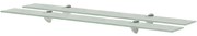 3051516 vidaXL Подвижни рафтове, 2 бр, стъкло, 90x10 см, 8 мм