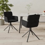 344796 vidaXL Въртящи трапезни столове, 2 бр, черни, кадифе