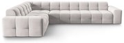 Ъглов диван от светлосиво кадифе (ляв ъгъл) Kendal - Micadoni Home