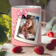 Коледна чаша със снимка - розова магия