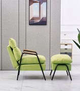 Релаксиращ фотьойл с облегалка за крака OSLO Зелено