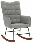 4016832 vidaXL Люлеещ се стол, светлосив, кадифе