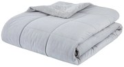 Светлосива ватирана микро плюшена покривка за двойно легло 200x220 cm Cosy Cord - Catherine Lansfield