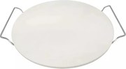 Каменна плоча за печене и сервиране на пица Klausberg KB 7788, 33 см, Метални дръжки, Бял