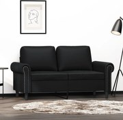 359499 vidaXL 2-местен диван, черен, 120 см, изкуствена кожа