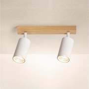 Brilagi - Точково осветително тяло SELE 2xGU10/30W/230V бяло/дъбов декор