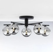 Jupiter 2048 - Повърхностно монтиран полилей PRATO 5xG9/14W/230V черно/димчато сиво