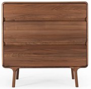 Кафяв скрин от масивен орех 90x90x45 cm Fawn – Gazzda