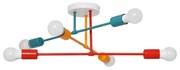 Повърхностен полилей CAMBRIDGE 6xE27/20W/230V син/червен/оранжев