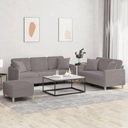 3202149 vidaXL Комплект дивани 3 части с възглавници таупе текстил