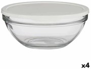 Кръгла Кутия за Обяд с Капак Chefs Бял 2,5 L 23,7 x 10,1 x 23,7 cm (4 броя)