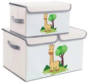 GINGER HOME К-кт 2 бр. текстилни кутии за играчки GIRAFFE