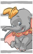 Бяла-сива памучна детска кърпа 70x140 cm Dumbo "Stripe" – Jerry Fabrics
