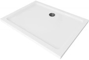 Mexen Flat правоъгълен душ панел slim 90 x 80 см, бял, черен сифона - 40108090B