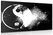 Картина на платно – Символ Ин и Ян в черно-бял вариант