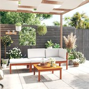 3057904 vidaXL Градински комплект с възглавници, 4 части, кремав, 63x63 см