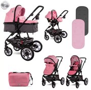 Комбинирана детска количка LORA SET LORELLI - CANDY Pink