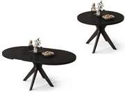 РЕНЦО Черен - КРЪГЛА МАСА Ø110 РАЗТЕГАТЕЛНА ДО 180 см | ЗА КУХНЯ ТРАПЕЗАРИЯ ХОЛ РЕТРО