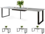 АВЕЛА Светъл бетон Атэлер - ЛОФТОВА ХОЛНА/ТРАПЕЗНА МАСА РАЗТЕГАТЕЛНА ДО 310 cм!