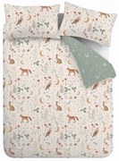 Бежово-зелено спално бельо за двойно легло 200x200 cm Enchanted Twilight - Catherine Lansfield