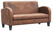 245585 vidaXL Двуместен диван, изкуствен велур, кафяв