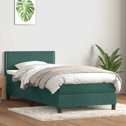 3316092 vidaXL Box Spring легло с матрак Тъмнозелено 80x210 cm Кадифе