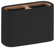 Gedy - Поставка за четки за зъби NINFEA черен/бамбук