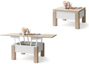 ОСЛО Дъб Сонома/Бял - РАЗТЕГАТЕЛНА ХОЛНА МАСА С ПОВДИГАЩ МЕХАНИЗЪМ