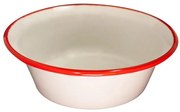 Емайлирана купа конус ф16см крем/червено RETRO-(101C/16 105+105)
