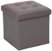 Пуф със съхранение atmosphera Lysandre, Сгъваем, Кадифе - Кафяв