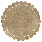 Килим DKD Home Decor 200 x 200 x 1 cm Естествен Кафяв полиестер Юта