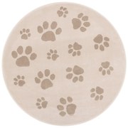 Бежов детски килим ø133 cm Paws Light Beige – FD