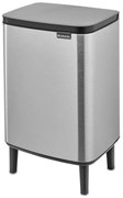 Кош за боклук Brabantia Bo Small Hi 1006650, 12 л, Плавно и безшумно отваряне, Противоплъзгаща основа, Устойчив на пръстови отпечатъци, Инокс/Мат