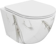 Mexen Lena тоалетна чиния Rimless със седалка с бавно затваряне slim, дуропласт, бял камък - 30224094
