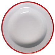 Емайлирана чиния дълбока ф22см крем/червено RETRO-(99/22 105+105)