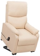 329748 vidaXL Изправящ стол, кремав, текстил