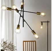 ONLI - Пендел CROSS 6xE27/22W/230V черен/месинг