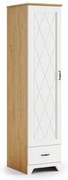 Шкаф ПРОВЕНЗА SZD1SZ1 Каменен дъб/Бял мат - СТОЯЩ ШКАФ С 1 ВРАТА С ЧЕКМЕДЖЕ РЕТРО