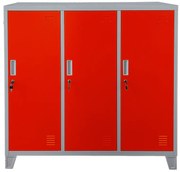 Метален шкаф Carmen CR-1603 E JZ - сив-червен