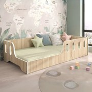 Детско легло Монтесори 140 x 70 cm в декор от дъб сонома
