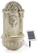 Blumfeldt Löwenstein фонтан за стена градински фонтан Solar 2W LED полирезинен вид камък